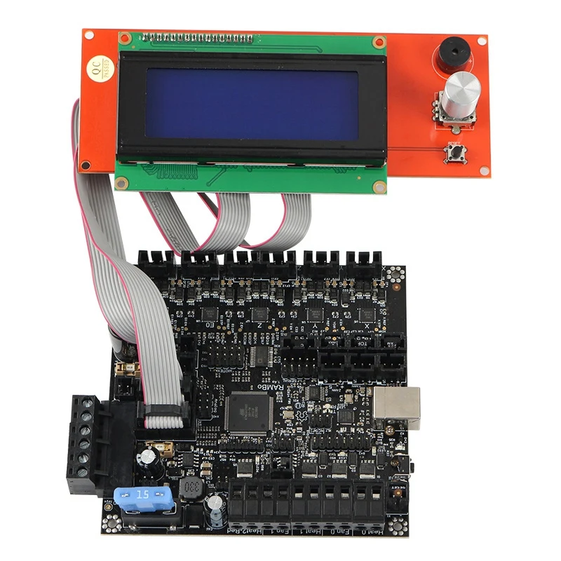 3D Printer RAMBo 1.4 Motherboard Integrated Board+2004LCD Screen Main Control Board Kit for Lulzbot Taz6