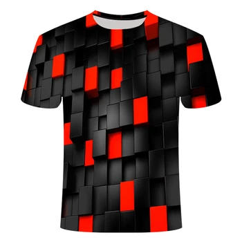

2019 Fashion Summer New Men Tshirt 3D Printed T-shirt Men/Women Leisure Shirt Cool Chequered Diamond 3D Cool T shirt Asian Size