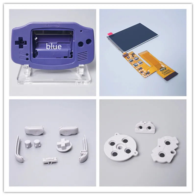 GBA ips lcd V2 комплект и Модифицированная оболочка для игры мальчик ADVACNE GBA V2 с режущей оболочкой - Цвет: D BLUE GBA KIT