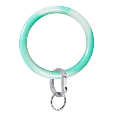 Кольцо для ключей Bracelat силикагель брелок для ключей для женщин девушек круглый брелок на запястье брелок-браслет - Окраска металла: color 5