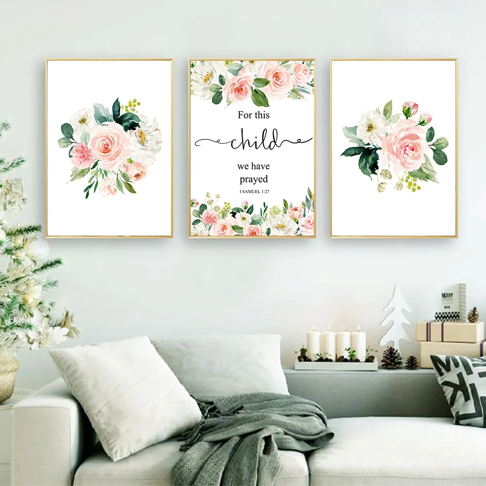 Bible-Verse-Quotes-Posters-And-Prints-God-Christian-Wall-Art-Canvas-Painting-Floral-Poster-Wall-Pictures (1)