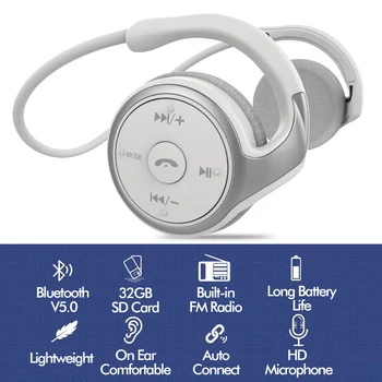 

CSR Bluetooth Earphone MP3 Music Headset Sweatproof Sport Earphone Works on All Android iOS Smartphones goophone FM Raido HD Mic