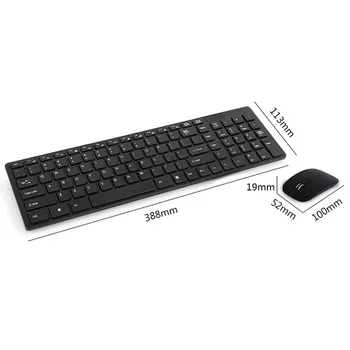 

Gaming Keyboard Mouse Combo Wireless 2.4G Ultra Slim Mute Keyboard Mice Set for PC Laptop Desktop JR Deals
