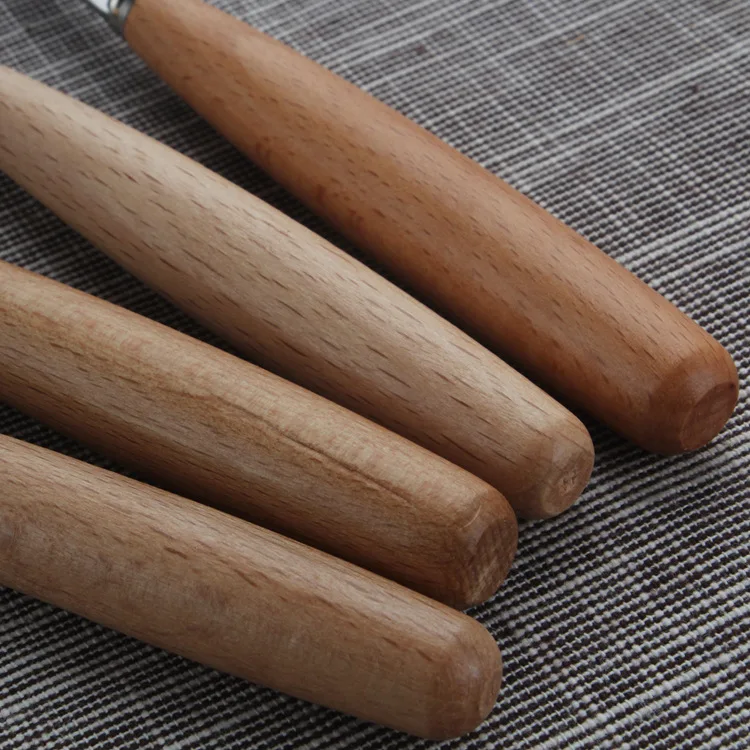 Wooden Spoon Gift Set, Beech Handle, Stainless Steel Knife, Fork, Spoon, Chopsticks, Four Piece Outdoor Portable Tableware