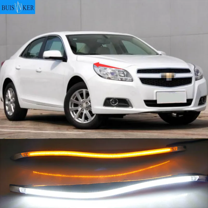 

Светодиодные дневные ходовые огни DRL с желтым сигналом поворота для Chevrolet Malibu 2012 2013 2014 2015
