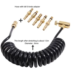 Green Gas Adapter Tube for Magazine to Gas Bottle Replenish Airsoft Adapter Set Canisters with Coil Hose Adjustable Air Volume