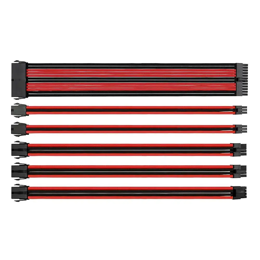 Комплект удлинительных кабелей 18AWG ATX/PCI E ATX 24Pin/EPS 4 + 4Pin/PCI 8Pin/PCI 6Pin с женским и