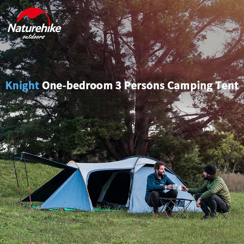 Naturehike Новая серия Knight UPF50+ палатки для кемпинга, двухслойные непромокаемые Семейные палатки для 3 человек для пикника и путешествий