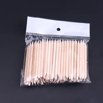 

200pc or 100pc/set Orange Women Lady Double End Nail Art Wood Stick Cuticle Pusher Remover Pedicure Manicure Tool Set