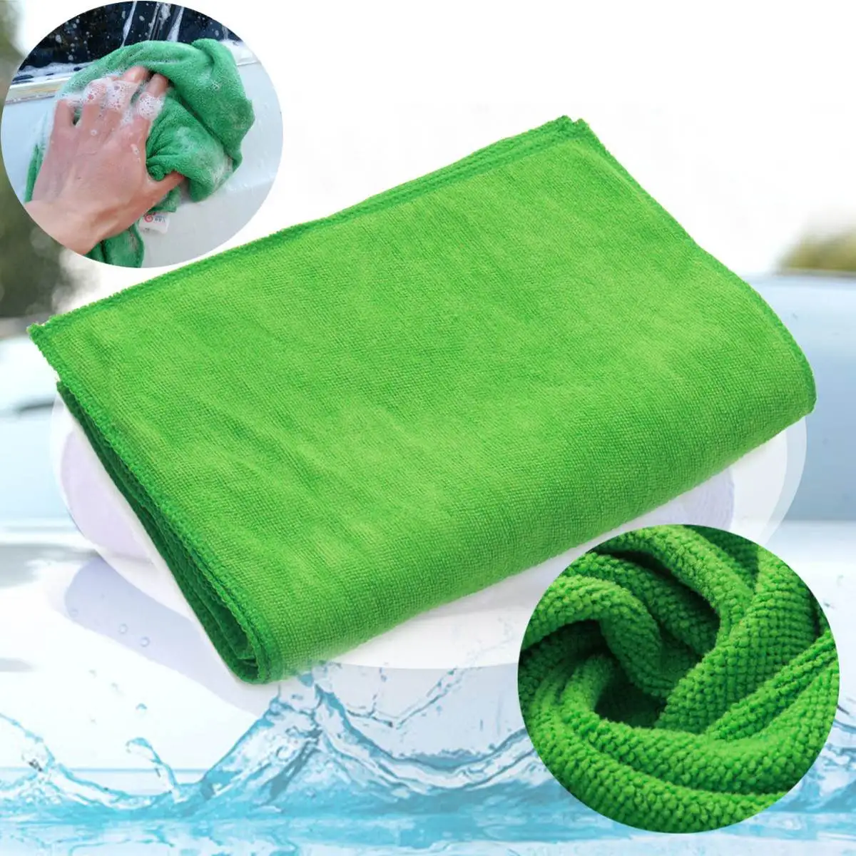 10X 30x40 CM Car Wash Microfiber Towel Soft Cleaning Drying Cloth Detailing Car Wash Towel Care Polishing for Skoda - Цвет: Зеленый