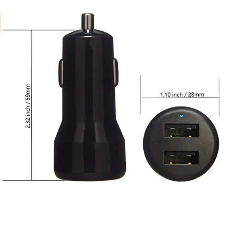 QC3.0 2.4A двойной дисплей зарядного устройства USB светильник автомобильное зарядное