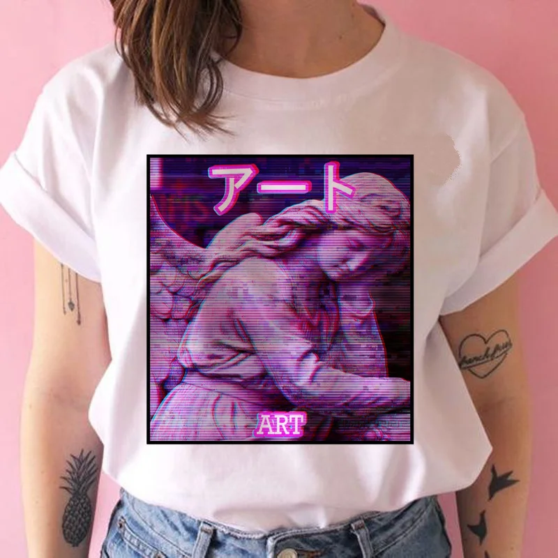 Vaporwave Эстетическая Футболка женская японская Давид Боуи Футболка женская одежда винтажная графическая футболка хип хоп harajuku Повседневная