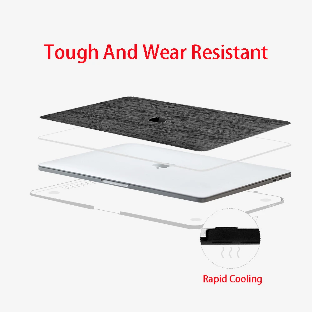 2019 чехол для ноутбука с текстурой древесины MacBook Air 13 Pro retina 11 12 3 15 4 Новый сенсорный