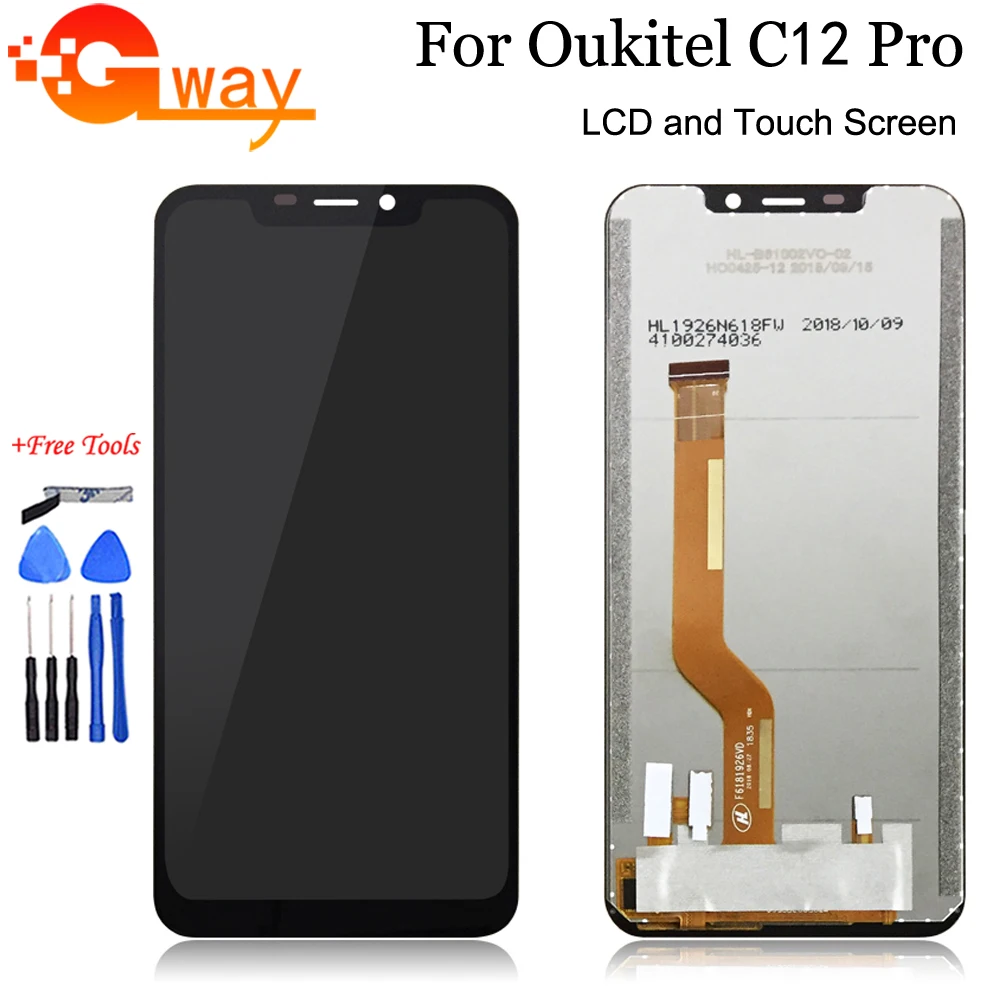 Pаспродажа Для 6,18 дюймов OUKITEL C12 PRO ЖК дисплей + сенсорный экран 100% протестированный экран дигитайзер сборка Замена для C12 pro + Бесплатные инструменты
