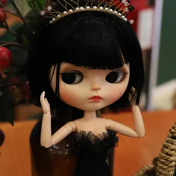 

ICY doll small eye blyth doll with OB24body makeup face white skin with wig Girl gift cool makeup doll