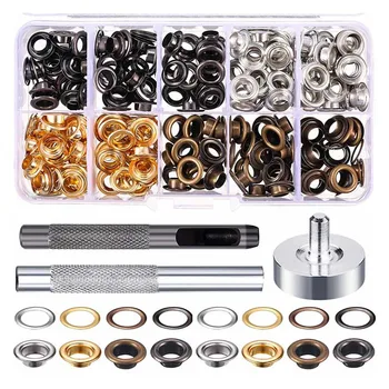 

200 Pcs/set Eyelets Grommet Metal Washer Leather Crafts Shoes Repair Tool Kit