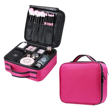 

Women Cosmetic Bag Portable Professional Beauty Brush Makeup Bag Case Waterproof Make Up Organizer Storage Bags Travel Suitcase
