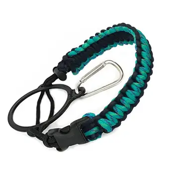 Paracord Handle Strap Cord with Safety Ring Carabiner Wide Mouth Water Bottle for Hiking Camping Walking 6