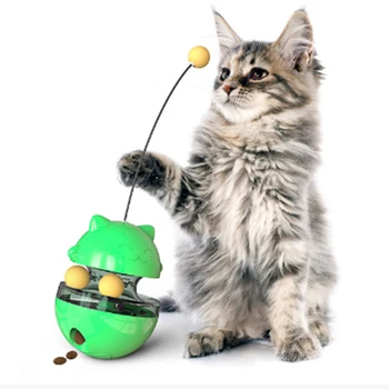 

New Funny Tumbler Cat Toy With Cat Stick Treat Leaking Toy for Cats Kitten Self-Playing Puzzle Interactive Cat Toys Party Gifts