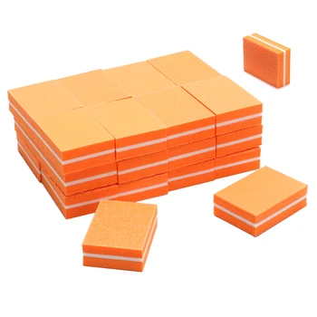 

50pcs/lot Orange Nail File Mini Sponge Nail Sanding Blocks UV Gel Polish Cuticle Remover Manicure Tools Nail Art Buffer Files
