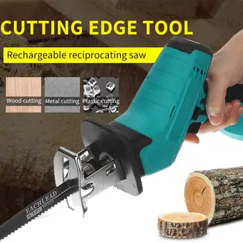 

36V Electric Cordless Reciprocating Saw Outdoor Saber Saw Kit + 4 Saw Blades Metal Cutting Wood Tool Portable Woodworking Cutter