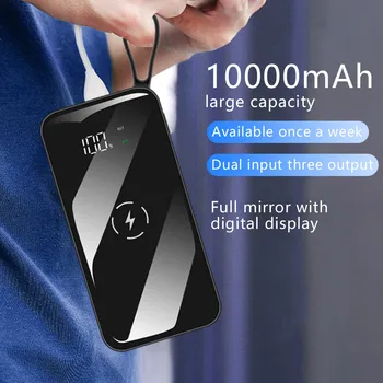 

Wireless charging Power bank Fast charge Smart Output USB Type-C Interface 10000mah battery Digital Display
