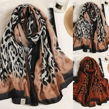 

2020 new winter 180*90cm Women Leopard Long Soft Wrap Scarf Simulation Cottonfabric Shawl Scarf Dropshipping ins wind Red net