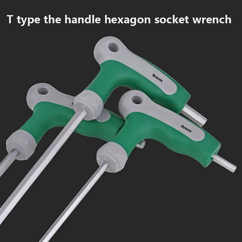 Hex Key Wrench T Handle Inner Hexagon Wrench 2.0mm 2.5mm 3mm 4mm 5mm 6mm 8mm 10mm CR-V Chrome-Vanadium Steel Hand Tool Spanner wrench socket set triangle wrench torx wrench