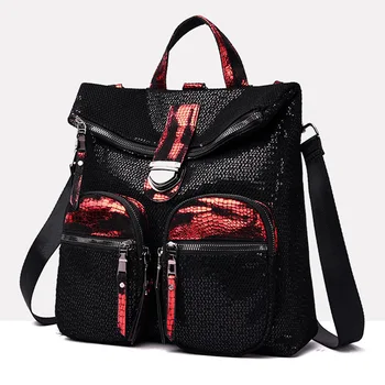 

2020 Fashion Sequin WOMEN'S Bag Women's Backpack Daily Life Leisure Bag Trend College Student Bag