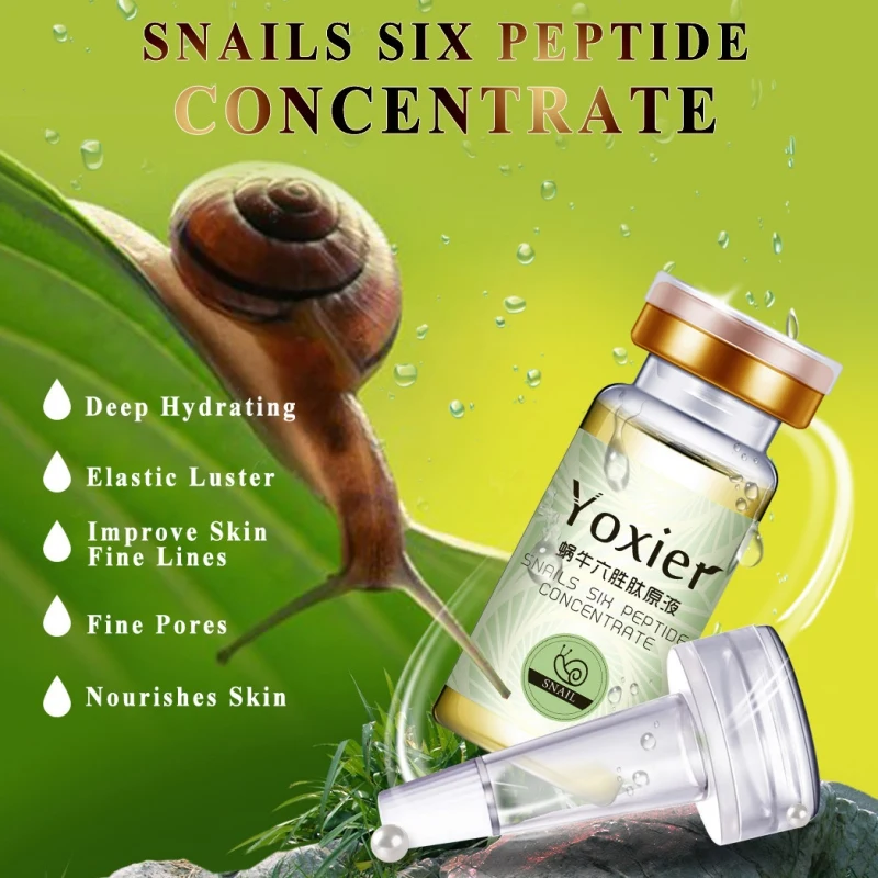 Snail Six Пептидная эссенция гиалуроновой кислоты Сыворотка увлажняющая отбеливающая лифтинг укрепляющая эссенция уход за кожей Новинка