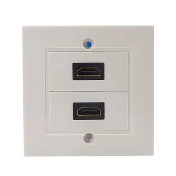 

2 Ports Square Professional HDMI Lead Wall Plate Full HD 1080P TV Cable Faceplate Connector Plate White