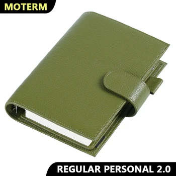 Moterm Regular 2.0 Series Personal Size Rings Planner Genuine Cowhide Pebbled Grain Notebook Organizer Journey Sketchbook Diary 1