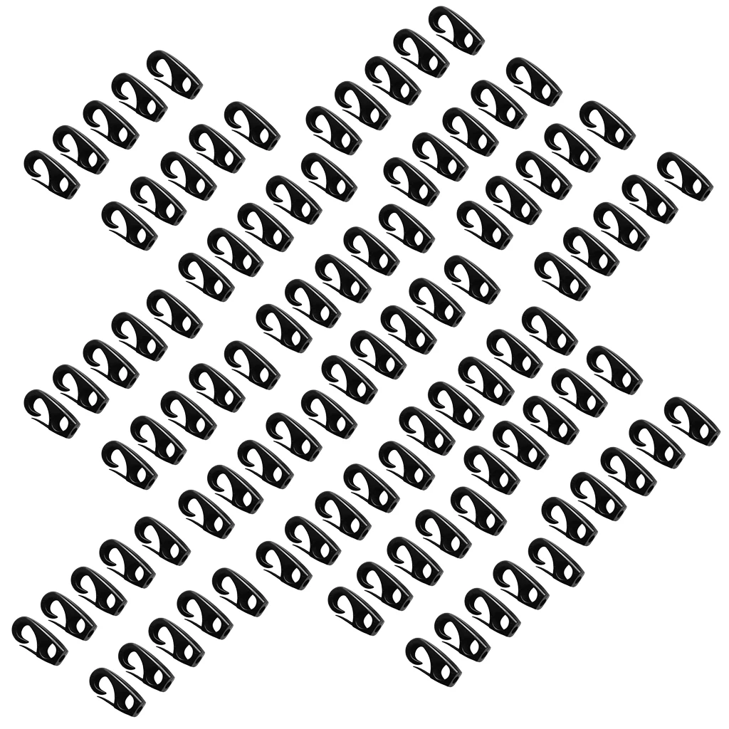 100 Pcs Plastic Bungee Shock Cord Hook Snap Hooks for 7mm Elastic Rope Strapping Tape, Strong