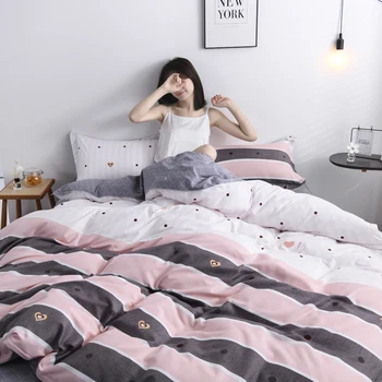 

Girl Heart Four-Piece Bedding Set-Style Dormitory Three-Piece Set Double Quilt Bed Sheet People