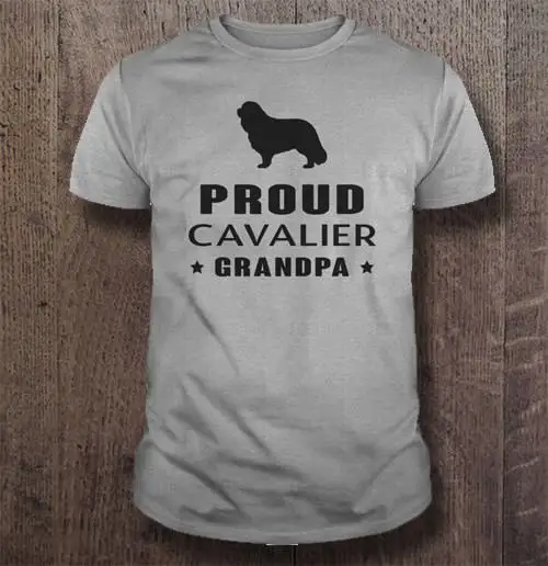 Футболки с надписью Proud Cavalier Grandpa | Мужская одежда