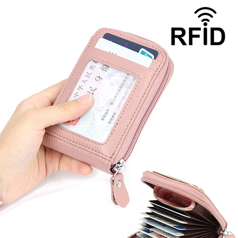 

Anti Rfid Organ Unisex Wallet Credit Card Holder Blocking Genuine Leather Wallets Holder Bank Card Case Protection Coins Purses