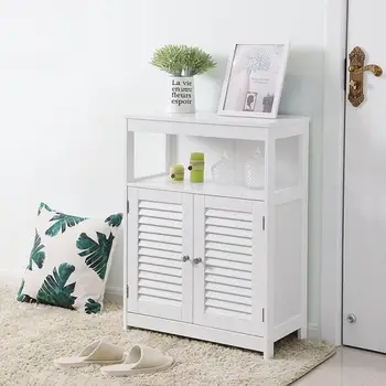 

80x60x30cm Open Shelf Bathroom Cabinet Bathroom Toilet Furniture Cabinet Wood-Plastic Cupboard Shelf Cosmetic Storage Rack HWC