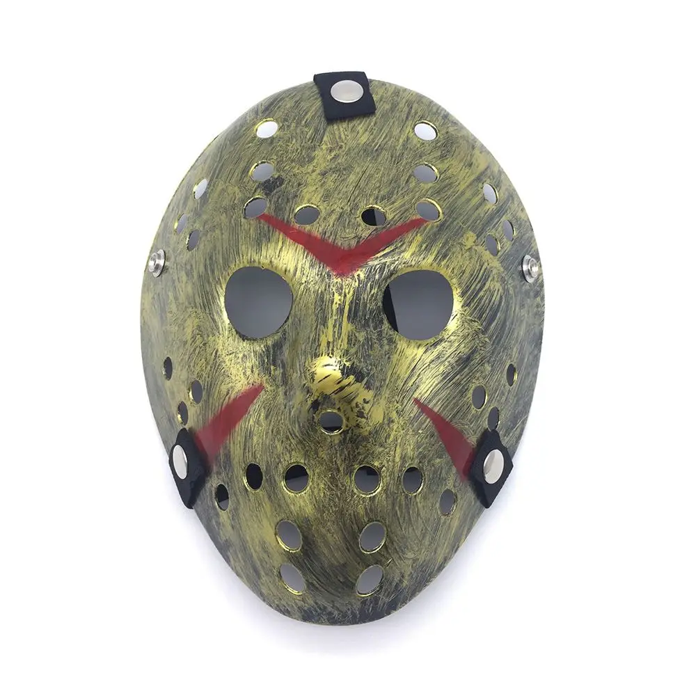 Золотой Джейсон Voorhees страшный реквизит Хоккей Хэллоуин косплей страшная маска пятница 13th хороший - Цвет: Золотой