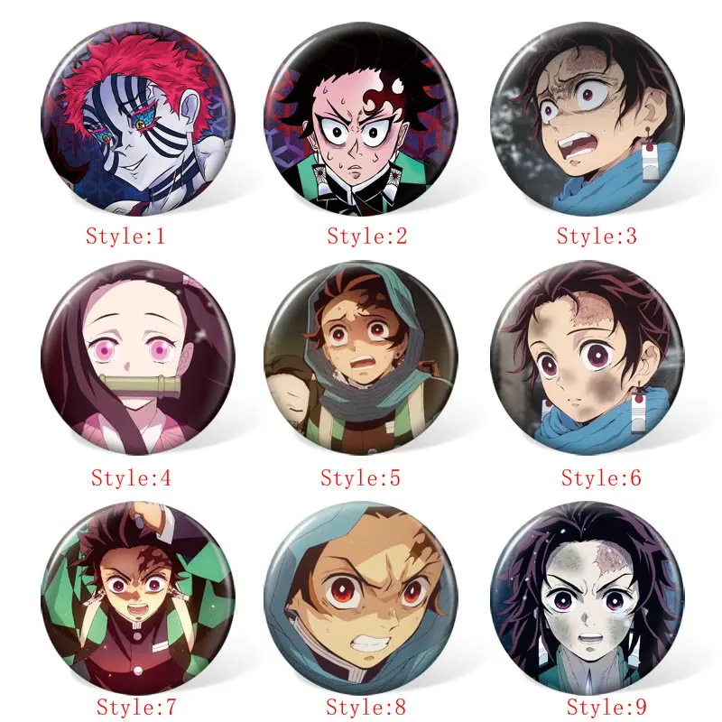 58 мм Demon Slayer Kimetsu no Yaiba аниме значок для косплея Мультяшные Броши коллекция булавок