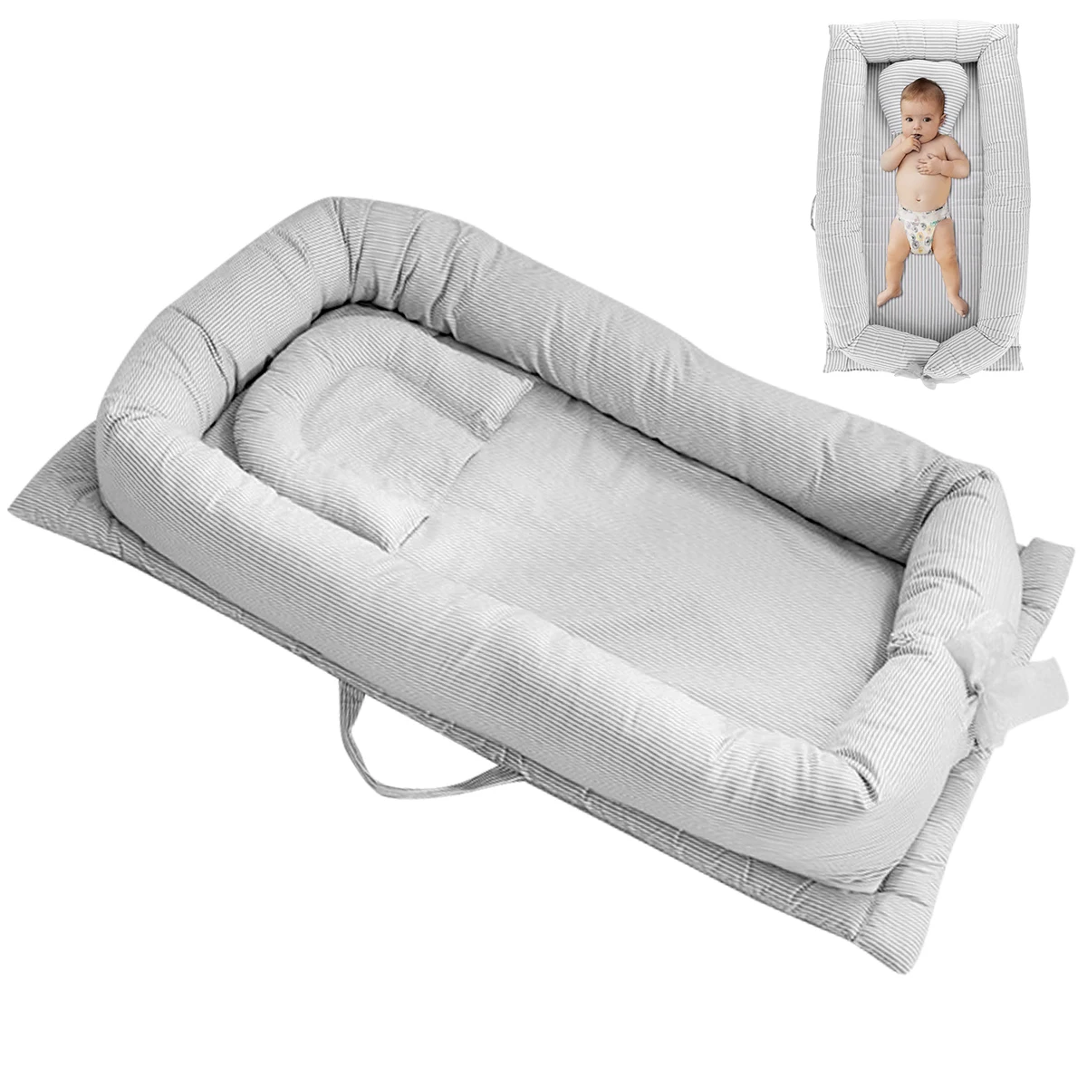 90*55 см, портативная бионическая кровать для малышей, хлопковая колыбель, детская люлька, бампер, складное гнездо для сна для новорожденных