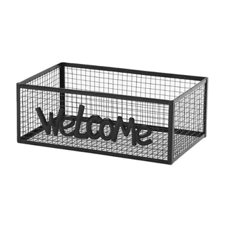 

Metal Wire Nordic Decoration Iron Storage Basket Cosmetics Fruit Sundries Organizer Desktop Storage Holder 34X16.5cm