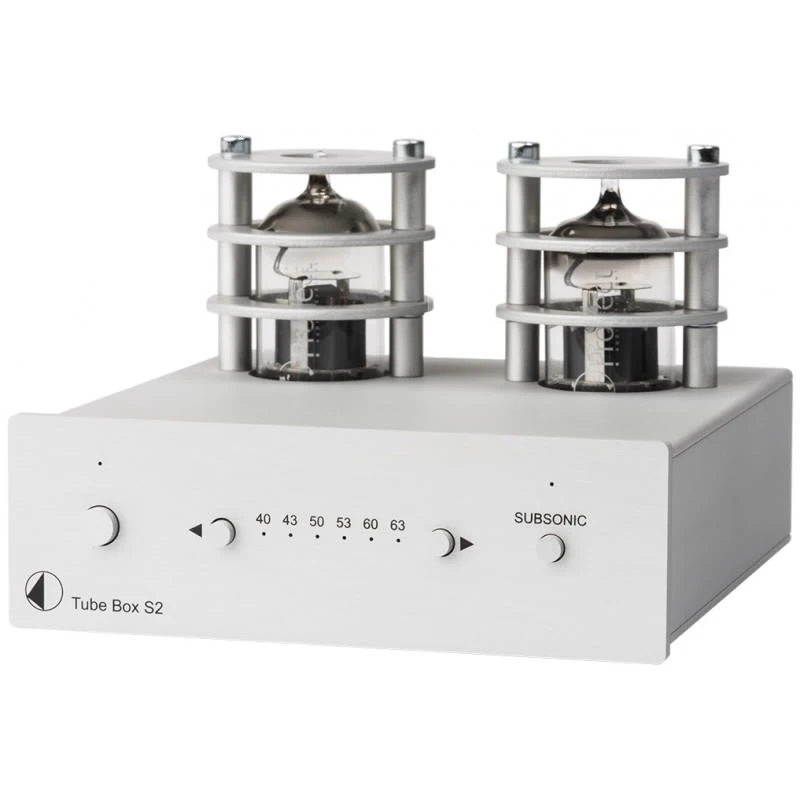 Pro-Ject Tube Box S2 phono усилитель, трубка 2 x ECC83(12AX 7A) Входное усиление 40 дБ, 43 дБ/50 дБ, 60 дБ и 63 дБ