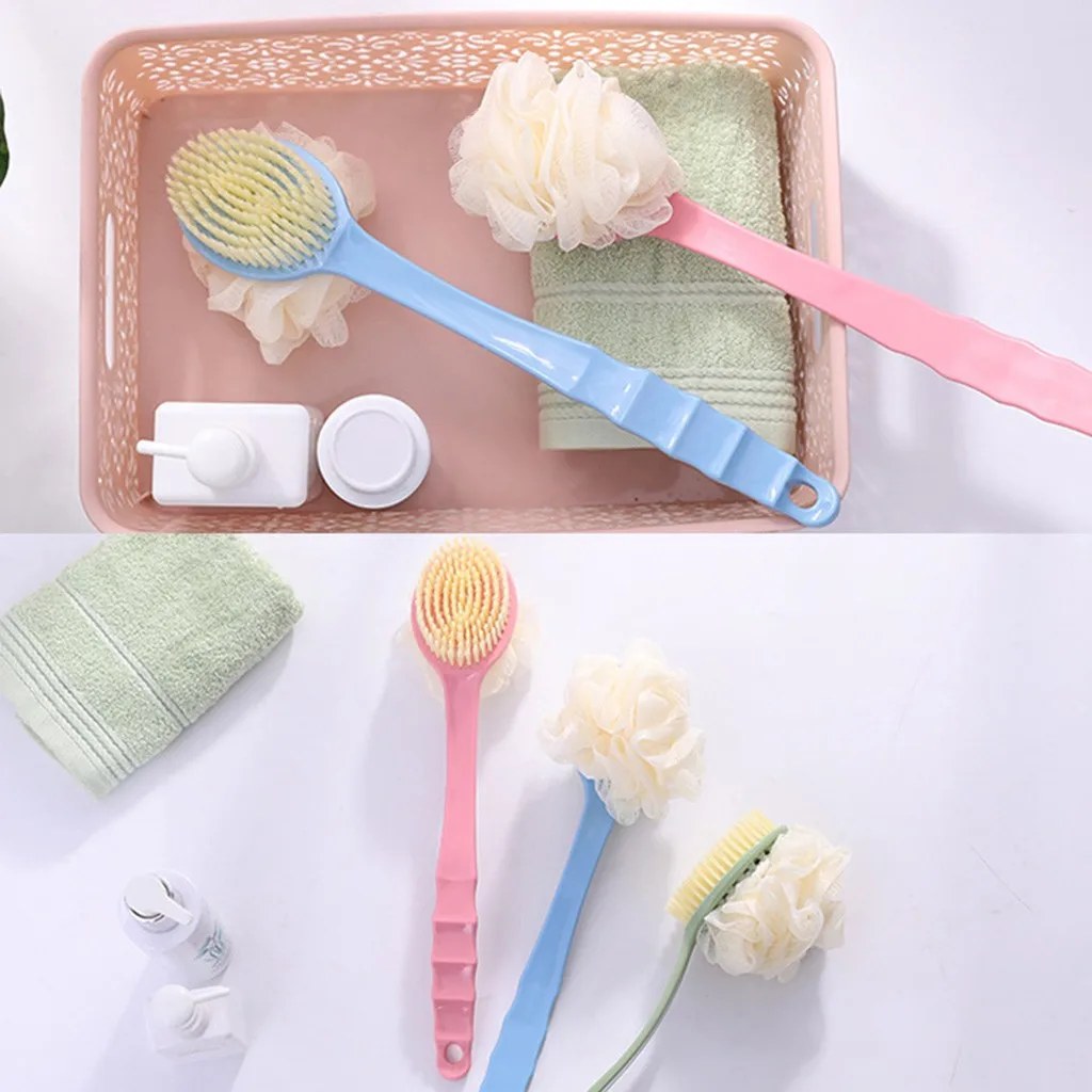 

Long Handle Back Brush Back Body Bath Shower Sponge Scrubber Exfoliating Scrub Skin Massage Exfoliation Bathroom#H20