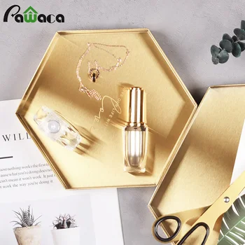 

Metal Tray Stainless Steel Gold Storage Tray Fruit Sancks Cosmetics Jewelry Display Plate Home Decorative Kitchen Organizer Tool