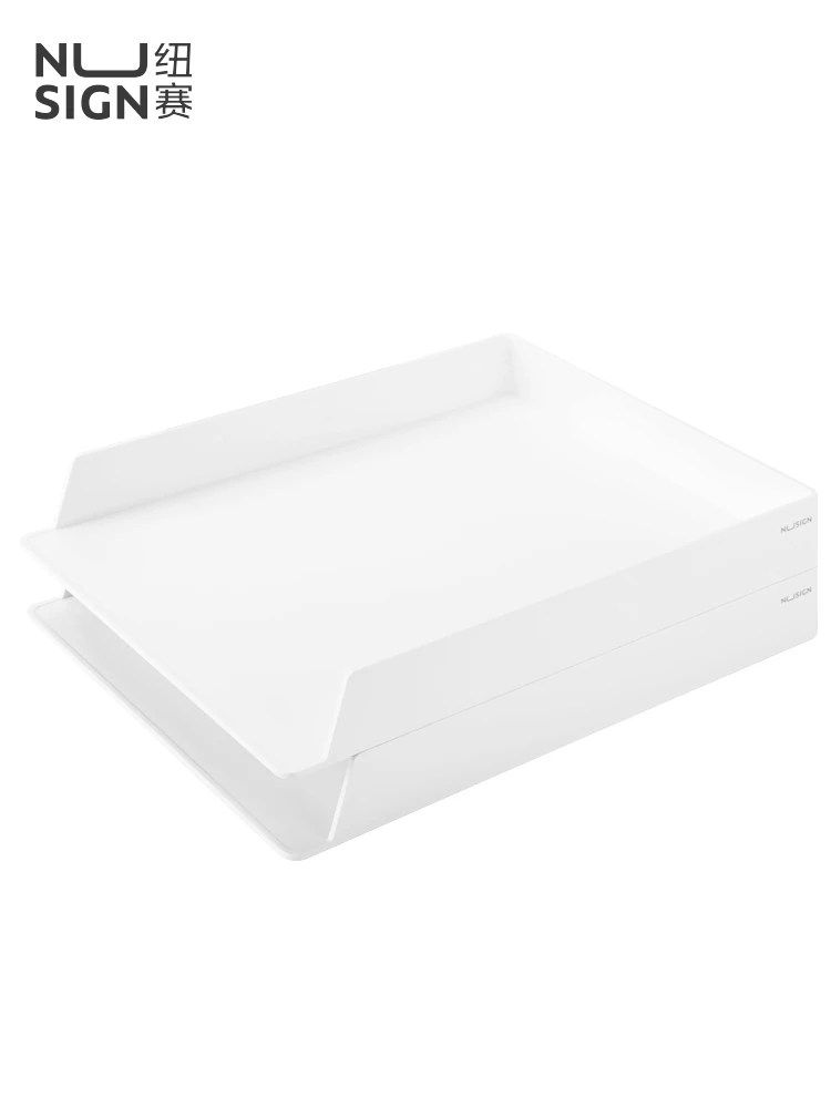 Nusign Desktop Organization A4 Double-layer Data File Box Office Storage Box Rack Tray Envelope Tray Holder Office Supplies