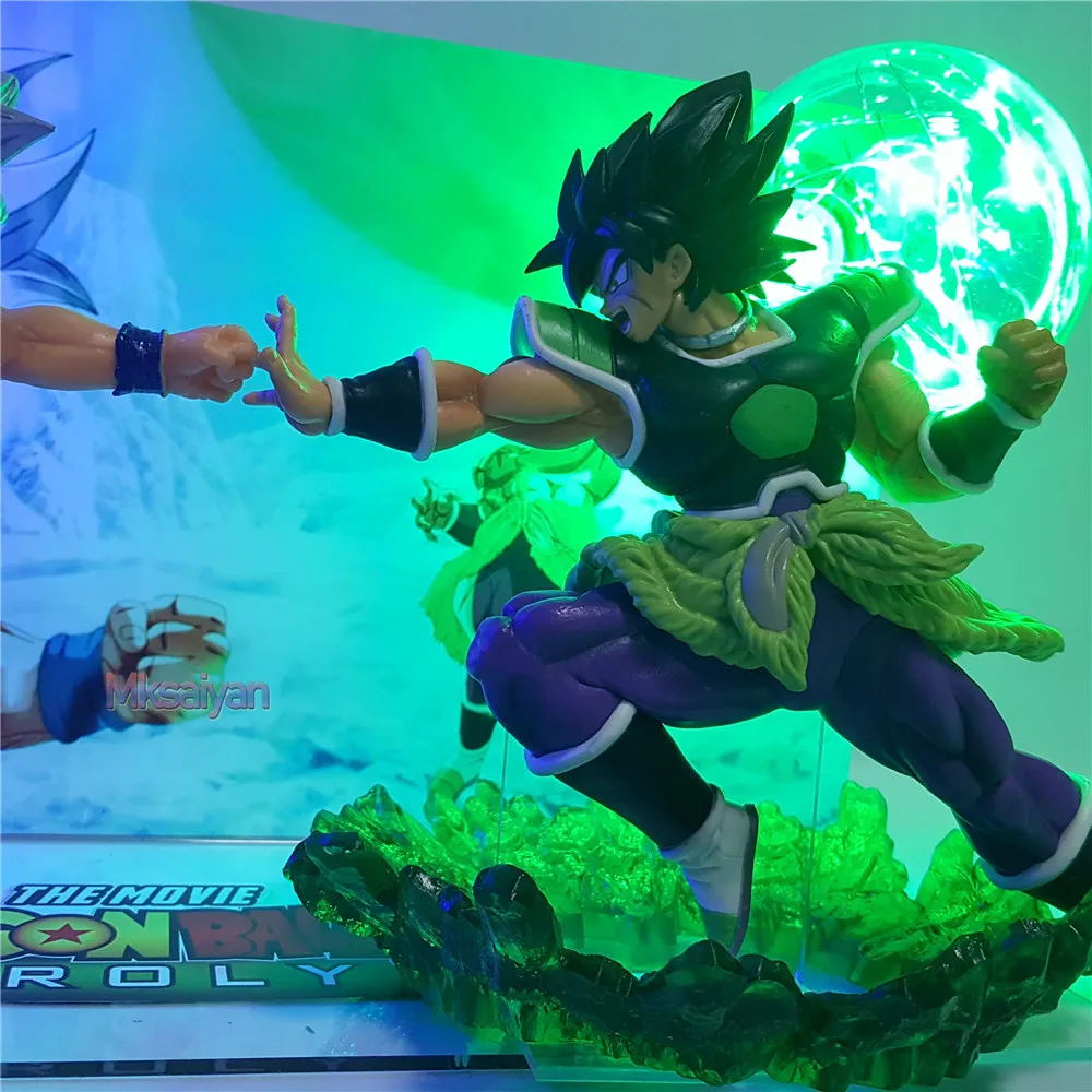 Dragon Ball Super Acton Figure Broly VS Goku Ultra Instinct светодиодный настольный светильник Dragon Ball Z Goku Broli Figura Светодиодная лампа на Рождество