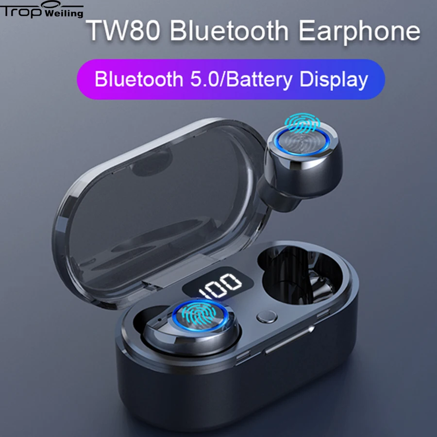 

Trop Weiling Tws Bluetooth 5.0 Earphone Active Noise Cancelling EarbudsHeadset Tws Fone Bluetooth Headphone with Mic for Honor
