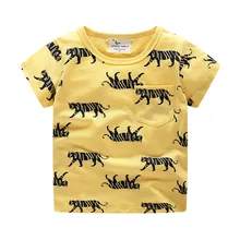 Летняя детская одежда; Новинка года; Стильная летняя детская футболка из чистого хлопка с короткими рукавами; модная детская футболка с рисунком; Fa