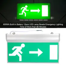 Светодиодный знак побега 110-240 в акриловый светодиодный аварийный знак лампа левый и правый индикатор эвакуации светильник светодиодный знак безопасности