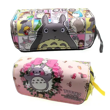 

My Neighbor Totoro Pu Pencil Bag Student Stationery Bags Zipper school Pencil case Makeup Case pen bag money bag
